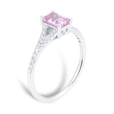 Goldsmiths 18ct White Gold 0.16cttw Diamond & Pink Sapphire Ring