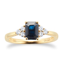 06110323 - 18ct Yellow Gold 0.20cttw Diamond & Sapphire Engagement Ring