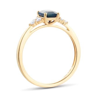 Goldsmiths 18ct Yellow Gold 0.20cttw Diamond & Sapphire Engagement Ring Goldsmiths 18ct Yellow Gold 0.20cttw Diamond & Sapphire Engagement Ring
