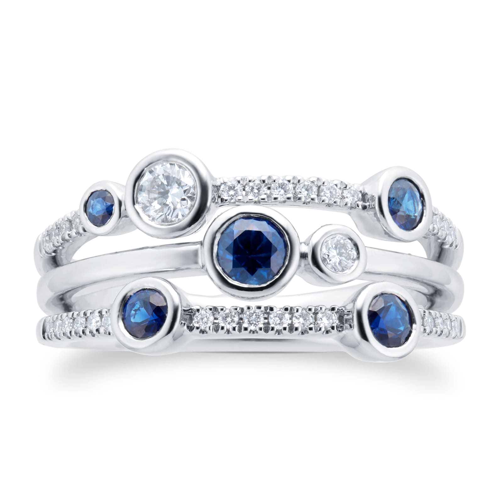 Gossamer Platinum Sapphire & Diamond Ring - Ring Size N