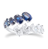 Mappin & Webb 18ct White Gold Sapphire Bypass Ring