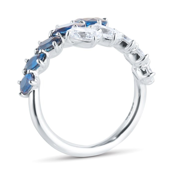 Mappin & Webb 18ct White Gold Sapphire Bypass Ring