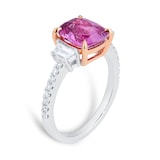 Mappin & Webb Platinum 3.35cttw Pink Sapphire & Diamond Ring