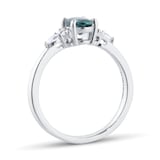 Goldsmiths Platinum Teal Sapphire & 0.20ct Diamond Ring