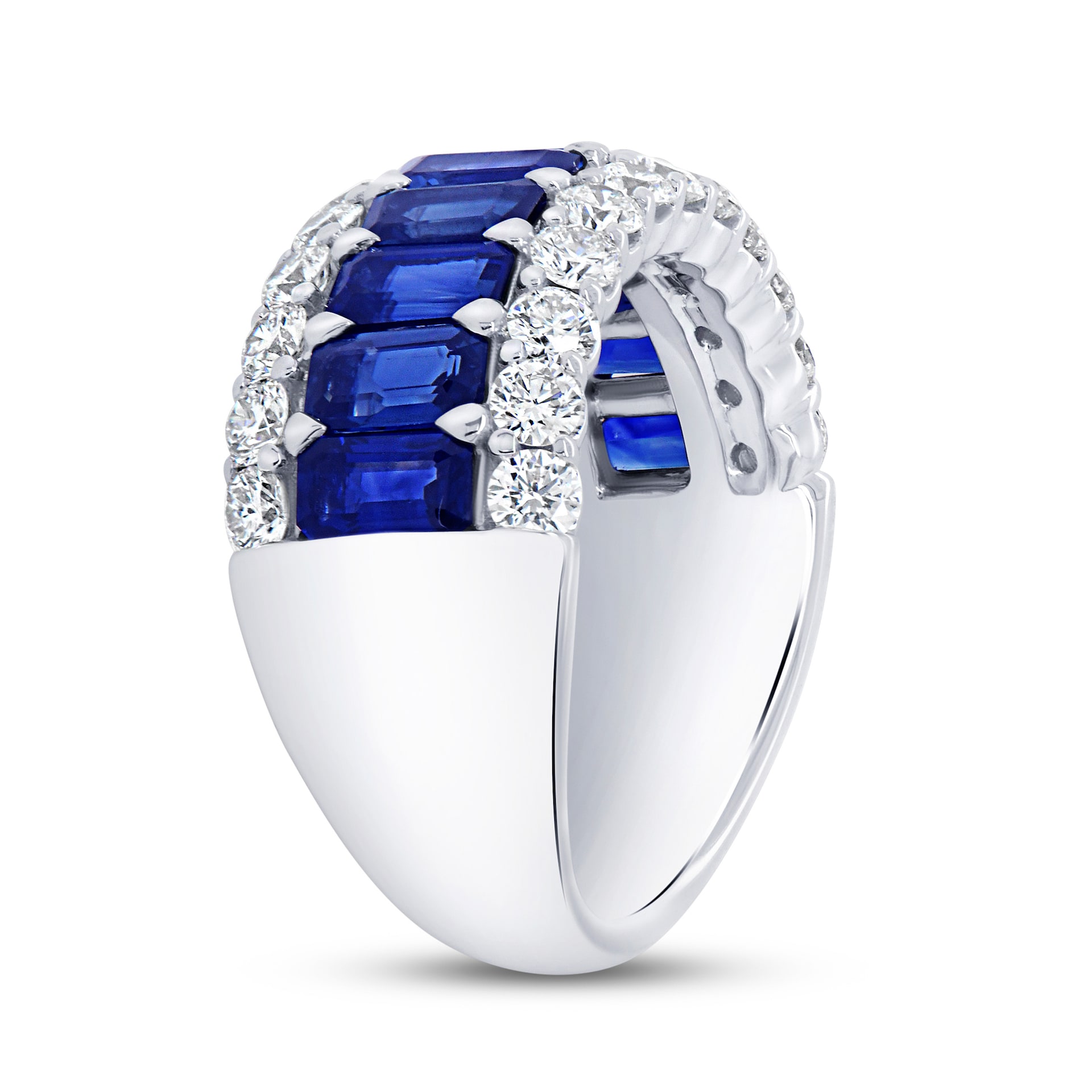 Mappin & Webb 18ct White Gold Sapphire & 1.32cttw Diamond Ring