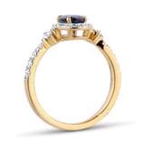 Best Luxury 
18ct Yellow Gold Oval Cut Sapphire and Diamond Halo Ring