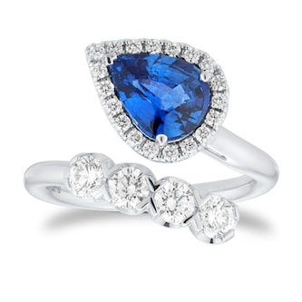 Mappin & Webb 18ct White Gold 0.79cttw Diamond & 1.72cttw Sapphire Ring Mappin & Webb 18ct White Gold 0.79cttw Diamond & 1.72cttw Sapphire Ring