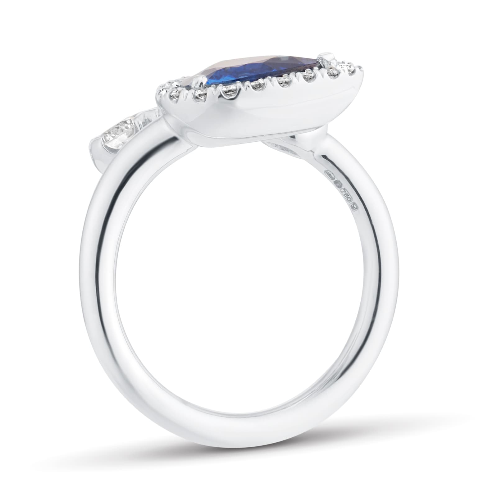 Mappin & Webb 18ct White Gold 0.79cttw Diamond & 1.72cttw Sapphire Ring