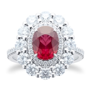 Mappin & Webb Platinum 1.74ct Diamond & 2.04ct Ruby Ring