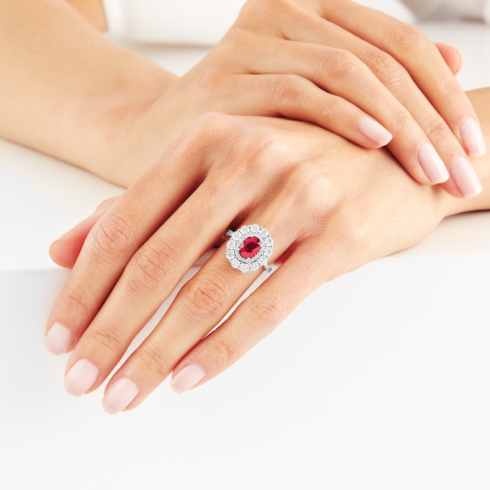 Mappin & Webb Platinum 1.74ct Diamond & 2.04ct Ruby Ring