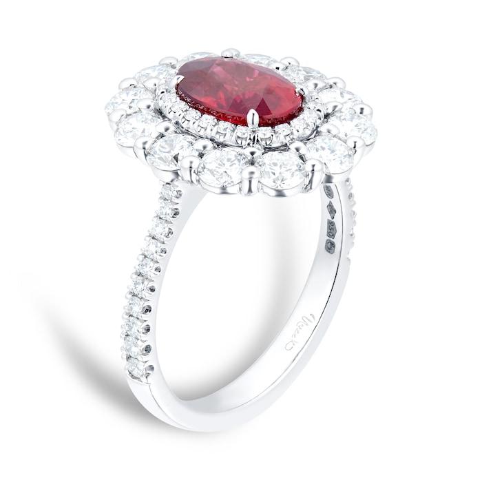 Mappin & Webb Platinum 1.74ct Diamond & 2.04ct Ruby Ring