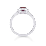 Mappin & Webb Carrington 18ct White Gold 6mm Ruby And 0.30cttw Diamond Ring