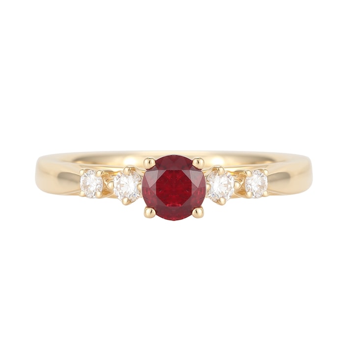 Mappin & Webb Carrington 18ct Yellow Gold Ruby Ring