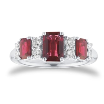 Mappin & Webb 18ct White Gold 0.35cttw Diamond & 1.59cttw Ruby Ring