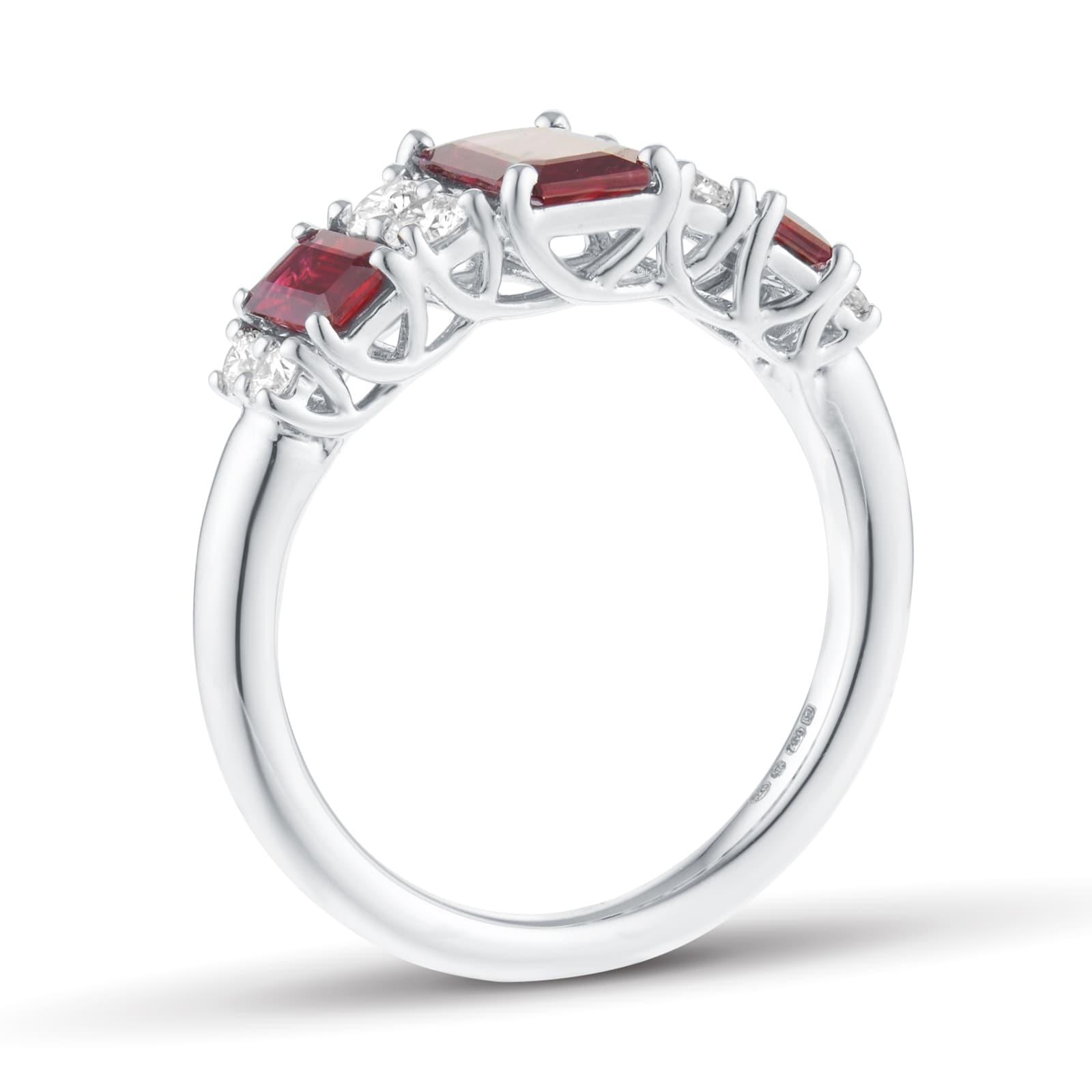 Mappin & Webb 18ct White Gold 0.35cttw Diamond & 1.59cttw Ruby Ring