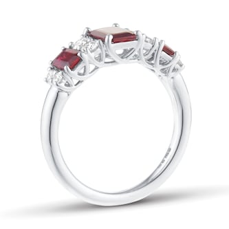 Mappin & Webb 18ct White Gold 0.35cttw Diamond & 1.59cttw Ruby Ring