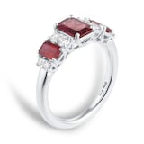 Mappin & Webb 18ct White Gold 0.35cttw Diamond & 1.59cttw Ruby Ring