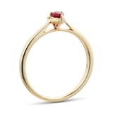 Goldsmiths 9ct Yellow Gold Pear Cut Ruby & Diamond Ring