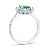 Mappin & Webb Platinum 1.00cttw Emerald & 0.86cttw Diamond Halo Diamond Ring