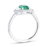 Mappin & Webb Amelia Platinum Emerald Cut Emerald & Diamond Ring