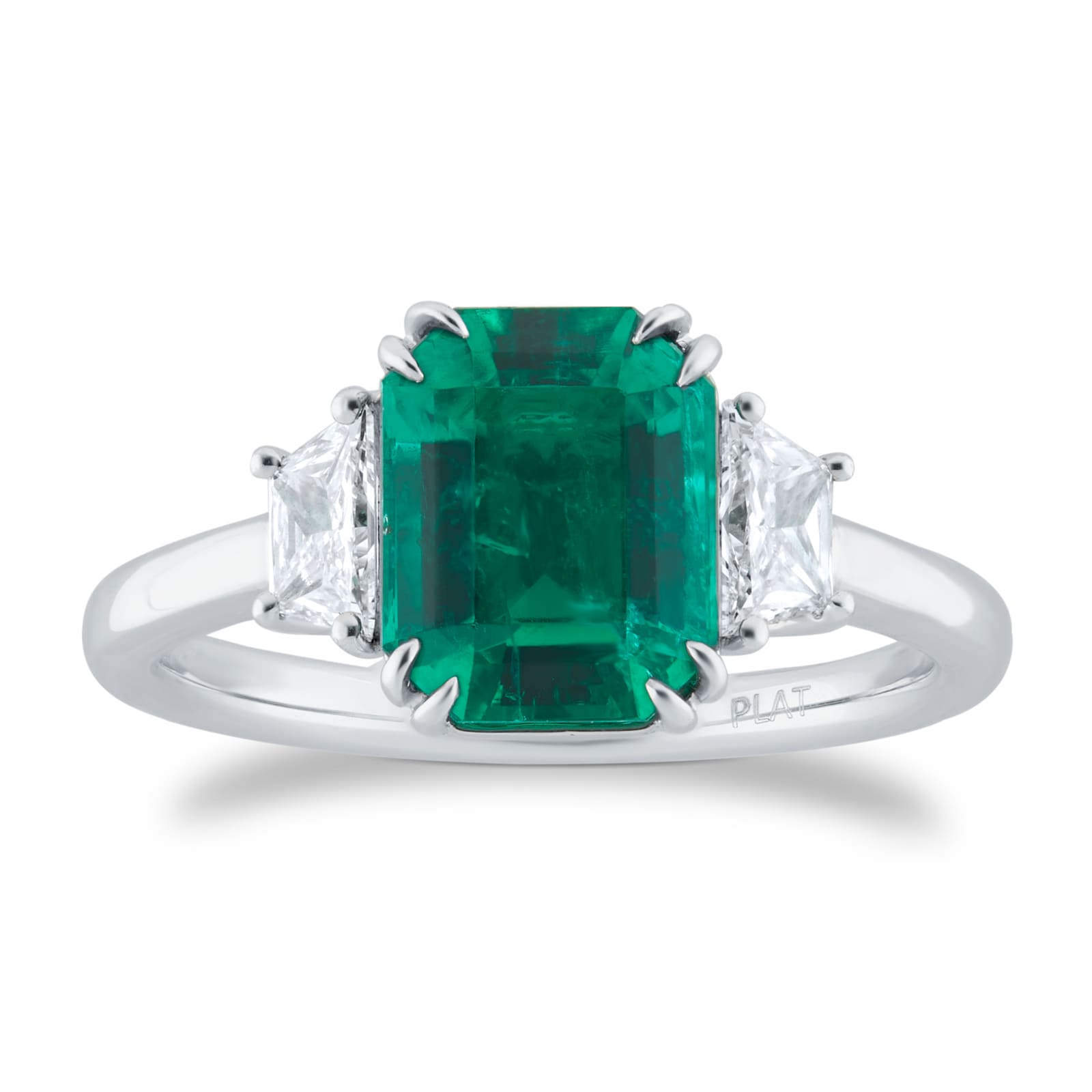Mappin & Webb Platinum Emerald & 0.40cttw GIA Diamond Ring