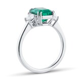 Mappin & Webb Platinum Emerald & 0.40cttw GIA Diamond Ring