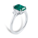 Mappin & Webb Platinum Emerald & 0.40cttw GIA Diamond Ring