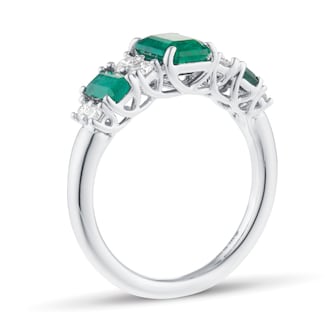 Mappin & Webb 18ct White Gold 0.33cttw Diamond & 1.21cttw Oval Cut Emerald Ring Mappin & Webb 18ct White Gold 0.33cttw Diamond & 1.21cttw Oval Cut Emerald Ring
