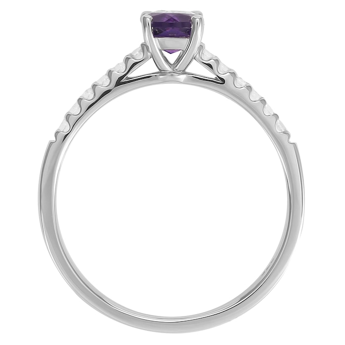 Goldsmiths 9ct White Gold Amethyst & Topaz Ring - Ring Size L