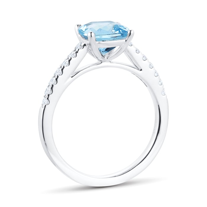 Mappin & Webb Renee 18ct White Gold Aquamarine & 0.20cttw Diamond Ring