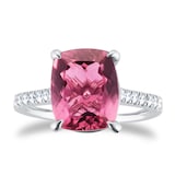 Goldsmiths Platinum Pink Tourmaline and 0.20cttw Diamond Ring