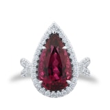 Mappin & Webb 18ct White Gold 1.28cttw Diamond & 6.97cttw Pink Tourmaline Ring