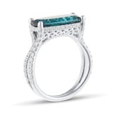 Mappin & Webb 18ct White Gold 0.47cttw Diamond & 3.36cttw Green Tourmaline Ring