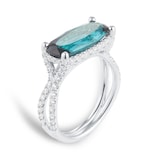 Mappin & Webb 18ct White Gold 0.47cttw Diamond & 3.36cttw Green Tourmaline Ring