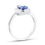 Goldsmiths Oval Tanzanite And Diamond Ring In 9 Carat White Gold