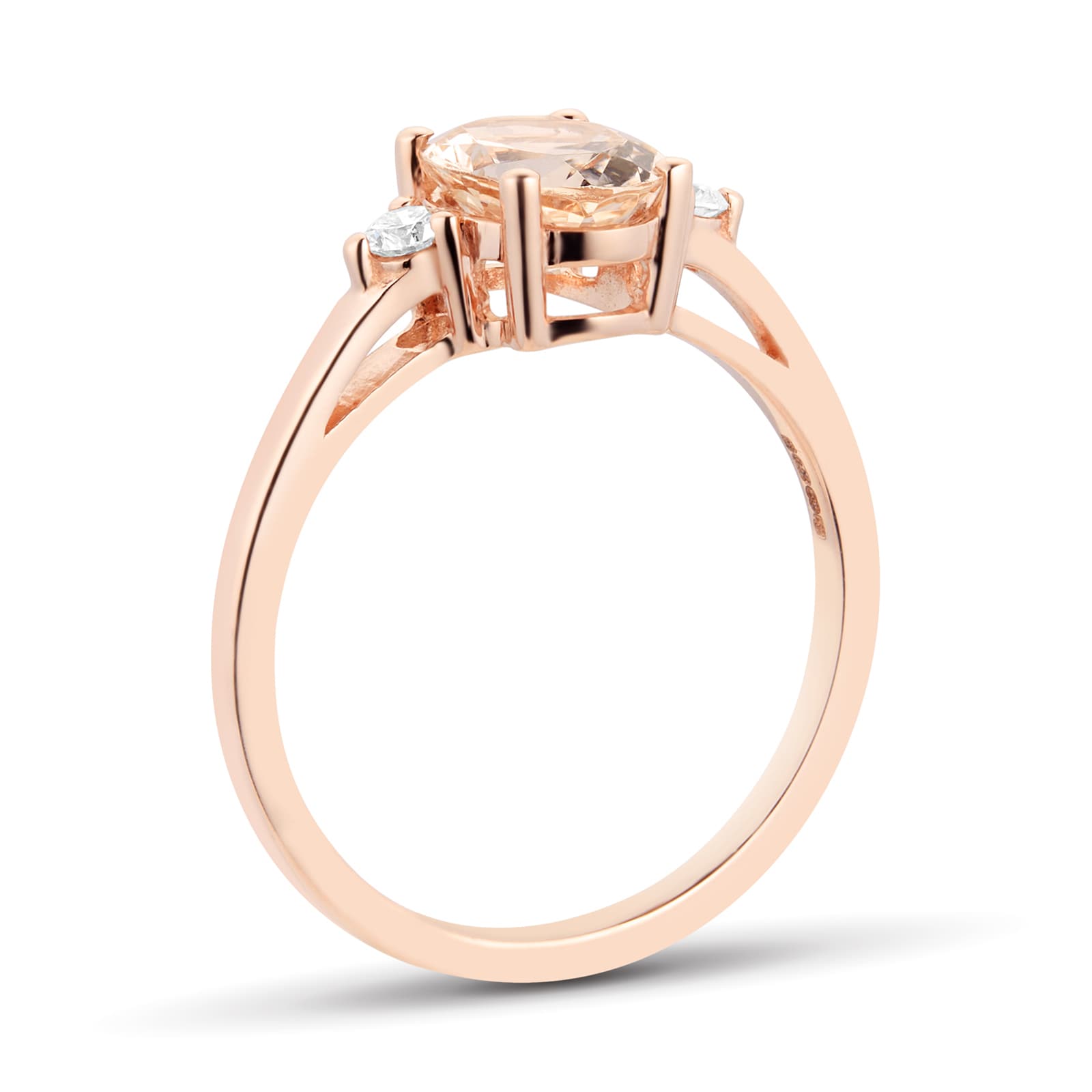 Morganite engagement ring, brilliant oval cut, 925 sterling silver with shops rose gold plated,morganite ring statement ring,personalized ring