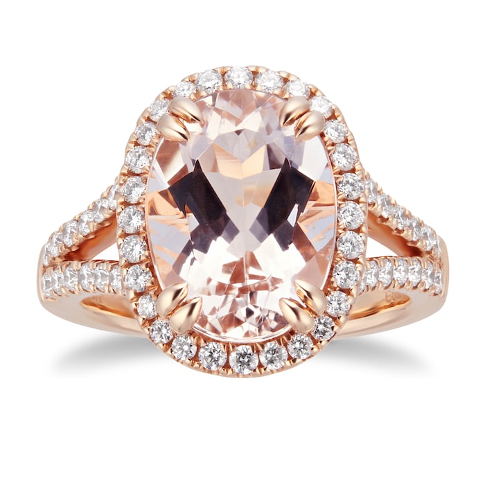 Mappin & Webb 18ct Rose Gold Morganite & Diamond Ring