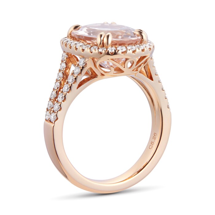 Mappin & Webb 18ct Rose Gold Morganite & Diamond Ring