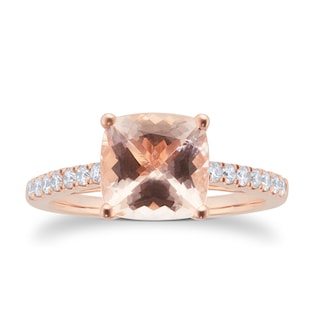 Mappin & Webb Renee 18ct Rose Gold 2.00ct Morganite & 0.20cttw Diamond Engagement Ring