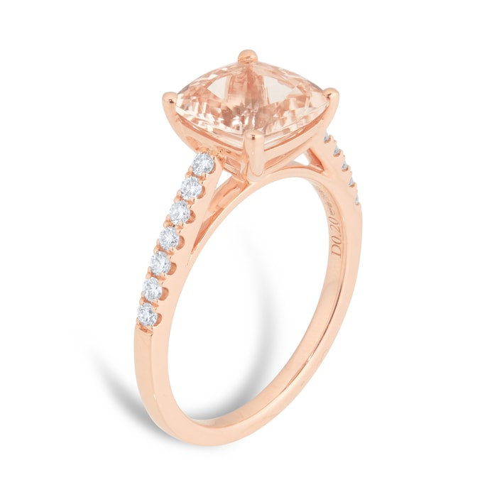 Mappin & Webb Renee 18ct Rose Gold 2.00ct Morganite & 0.20cttw Diamond Engagement Ring