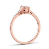 Goldsmiths 18ct Rose Gold Morganite & 0.14ct Diamond Pear Ring