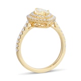 Mappin & Webb Platinum 1.69cttw Yellow Diamond Marquise Cut Pave Ring