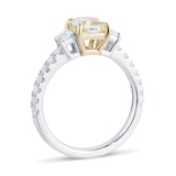 Mappin & Webb Platinum 2.24cttw Radiant Cut Yellow Diamond Three Stone Ring