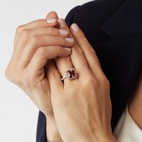 Mappin & Webb 18ct White and Rose Gold Pink Tourmaline Asscher Cut Ring