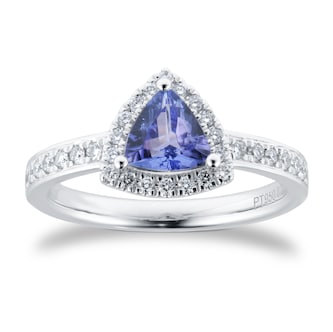 Mappin & Webb Platinum Tanzanite & 0.25cttw Diamond Ring