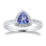 Mappin & Webb Platinum Tanzanite & 0.25cttw Diamond Ring - Ring Size I