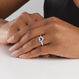 Mappin & Webb Platinum Tanzanite & 0.25cttw Diamond Ring