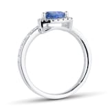 Mappin & Webb Platinum Tanzanite & 0.25cttw Diamond Ring - Ring Size I