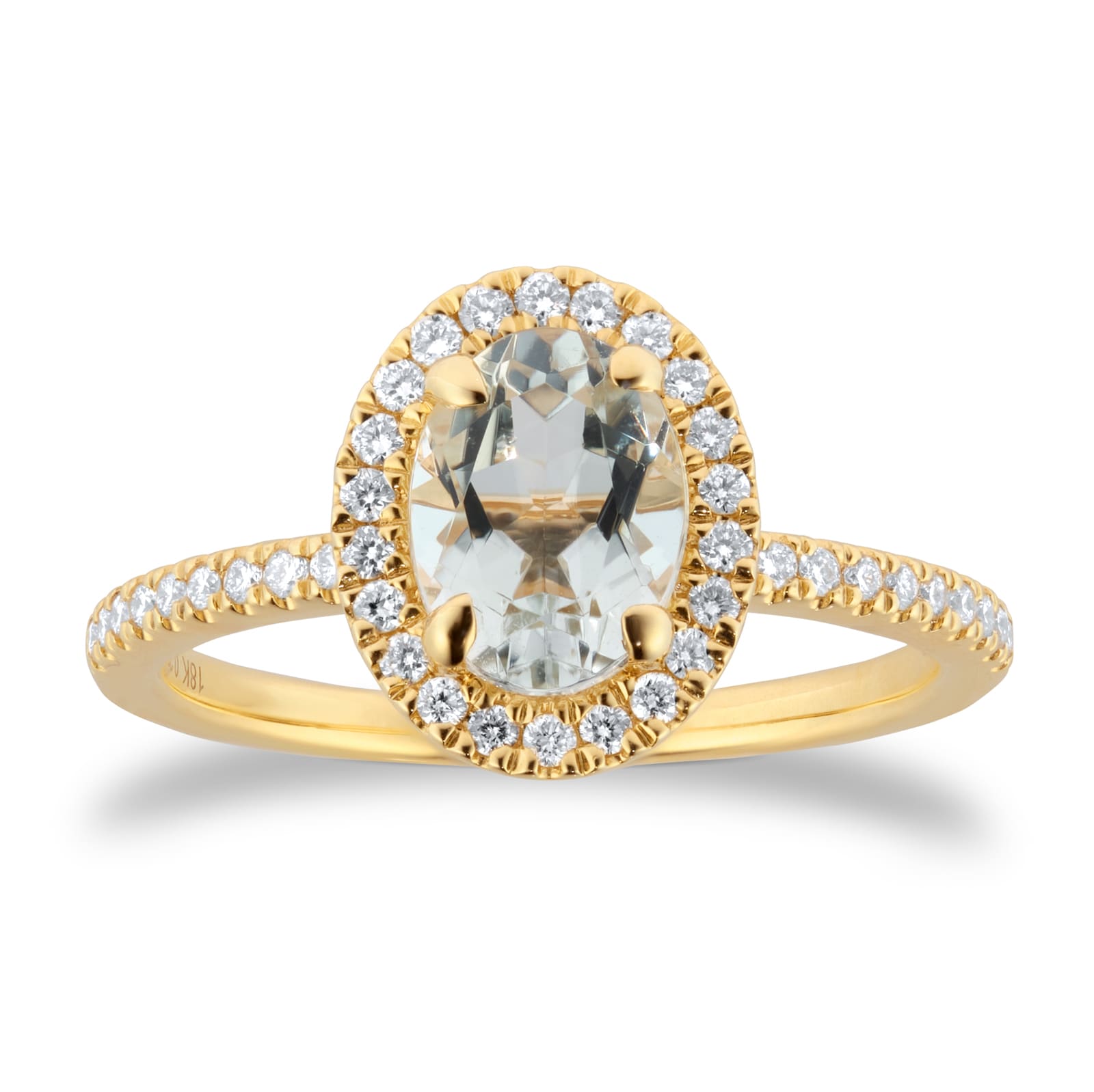 Mappin 
Webb 18ct Yellow Gold Green Amethyst 
0.22cttw Diamond Ring