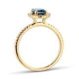 Mappin & Webb Amelia 18ct Yellow Gold London Blue Topaz & 0.22cttw Diamond Ring
